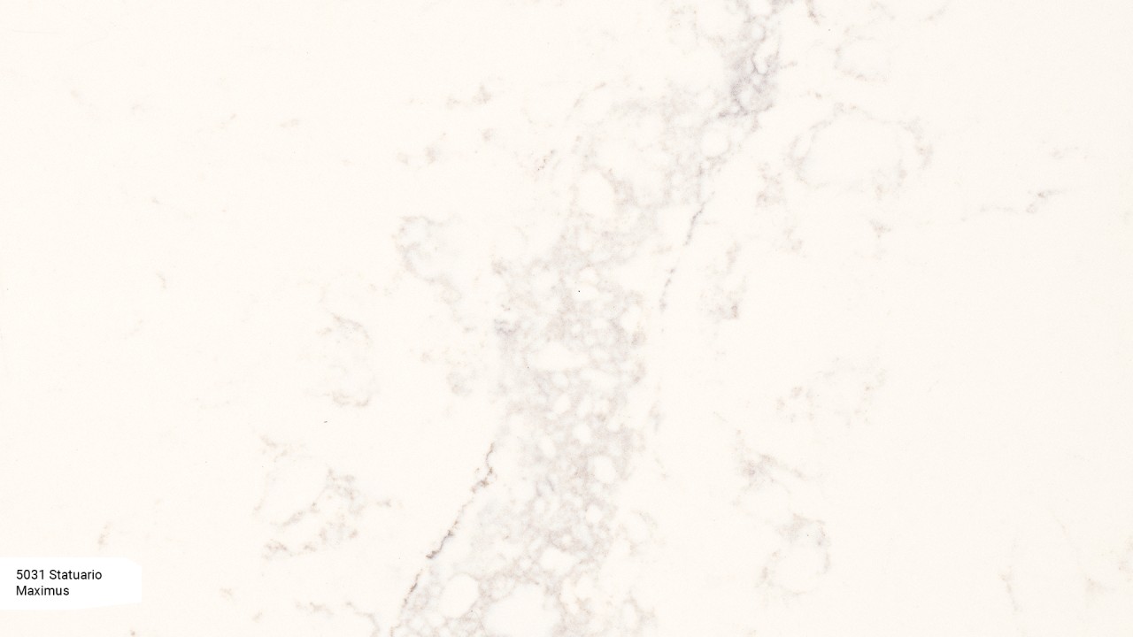 Biały Konglomerat z żyłką Caesarstone na blaty kuchenne, parapety i schody. Caesarstone gwarancja