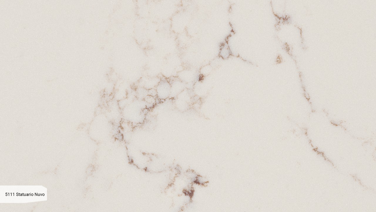 Biały Konglomerat z żyłką Caesarstone na blaty kuchenne, parapety i schody. Caesarstone gwarancja