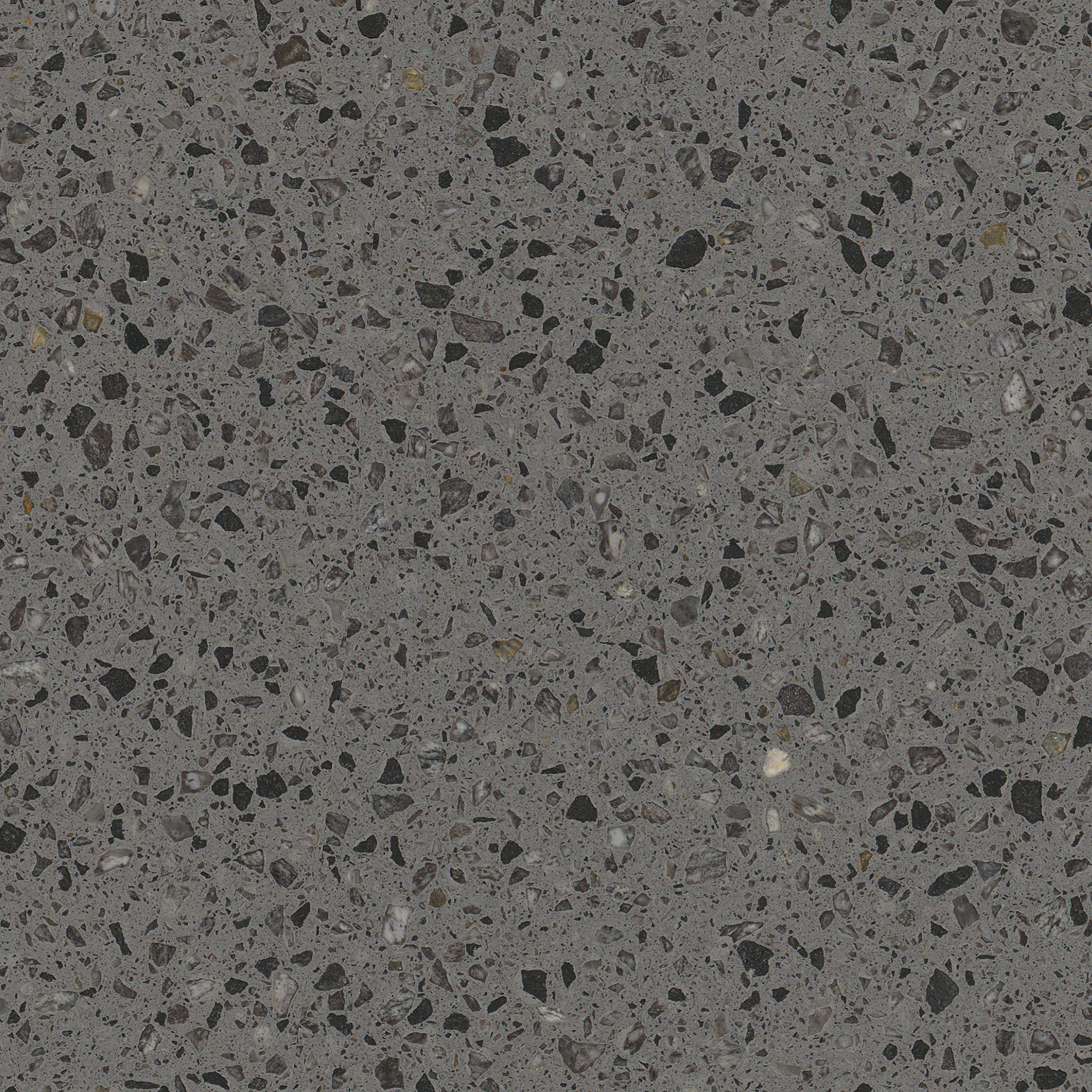 Antracytowy Konglomerat w stylu Terazzo Technistone na blaty kuchenne, parapety i schody.
